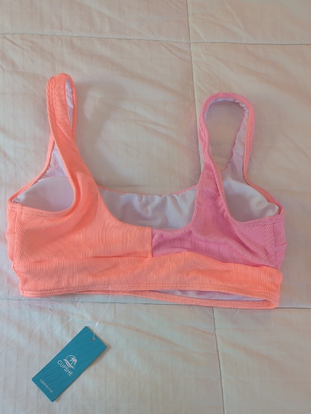 NWT- Cupshe 80s Vibe Neon Bikini Set - Picture 3 of 7